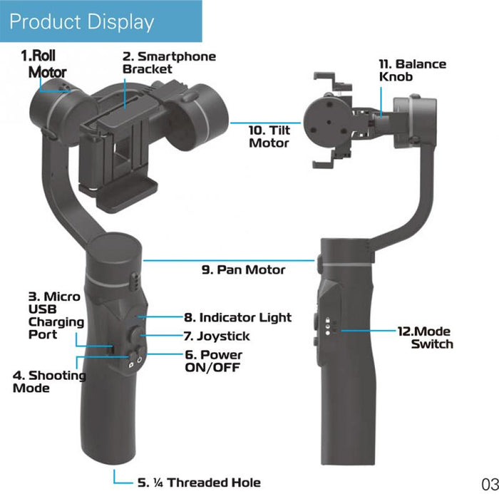 Handheld Gimbal Stabilizer - Odilistrade