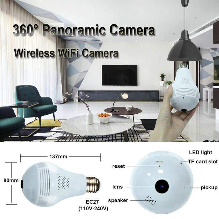 360 Degree LED Light 960P Wireless CCTV - Odilistrade