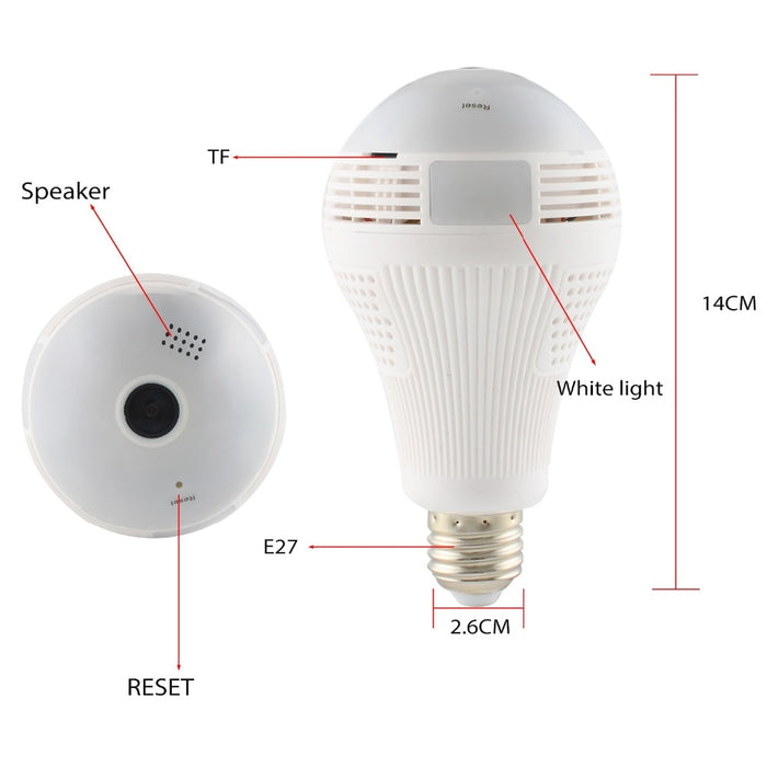 360 Degree LED Light 960P Wireless CCTV - Odilistrade